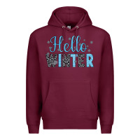Burgundy hello winter Premium Hoodie - JahusDesignShop