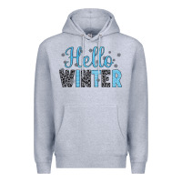 Heather Grey hello winter Premium Hoodie - JahusDesignShop