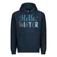 Navy hello winter Premium Hoodie - JahusDesignShop