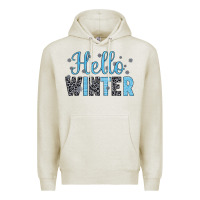 Oatmeal Heather hello winter Premium Hoodie - JahusDesignShop
