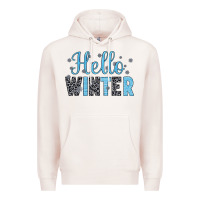 Pale Pink hello winter Premium Hoodie - JahusDesignShop