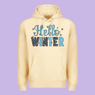 Hello Winter Premium Hoodie Designed By Jahusdesignshop