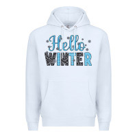 White hello winter Premium Hoodie - JahusDesignShop