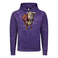 Cloud Purple hereford bull face Vintage Hoodie - LillyAllenDesigns