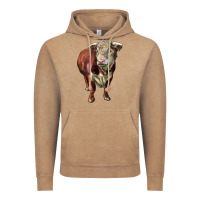 Vintage Coffee hereford bull face Vintage Hoodie - LillyAllenDesigns
