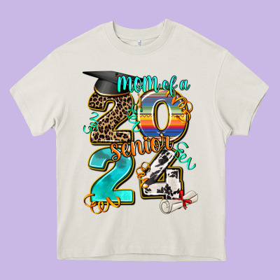 2024 Graduate Leopard Heavy Core Tee Designed By Adodesignshop