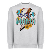 Heather Grey boy mama lightning bold Heavyweight Sweatshirt - NancyCooperArtShop
