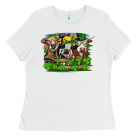 White St patrick's day heifers Ladies Tee - RanaPortraitStore