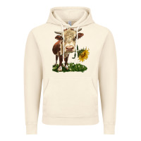 Vintage Artic hereford heifer with sunflower Vintage Hoodie - LillyAllenDesigns