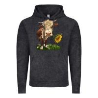 Vintage Black hereford heifer with sunflower Vintage Hoodie - LillyAllenDesigns
