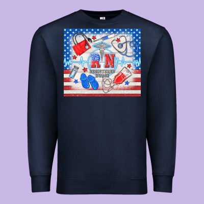 American Memorial Day Rn Registered Nurse Premium Sweatshirt Designed By Tumblerdesignbyshophia