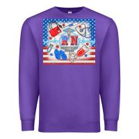 Purple American memorial day rn registered nurse Premium Sweatshirt - TumblerDesignByShophia