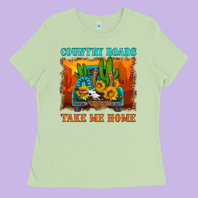 Country Roads Take Me Home Ladies Tee Designed By Hra Design Shop