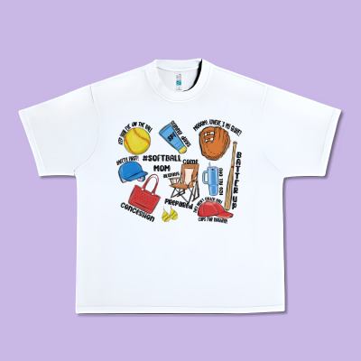 Softball Mom Urban Heavy Tee Designed By Maliassmallbusiness