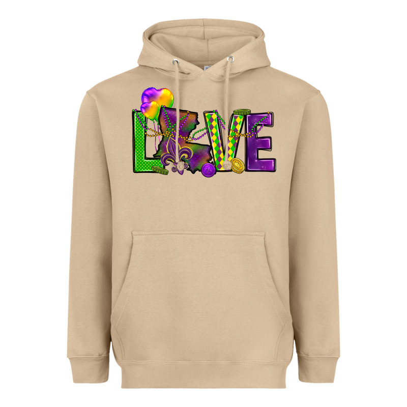 Love Louisiana Heavyweight Hoodie by HowdyJamesFarm | Teevron