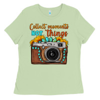 Matcha collect moments not things sunflower gemstone vintage camera Ladies Tee - FaDigitalArtStudio