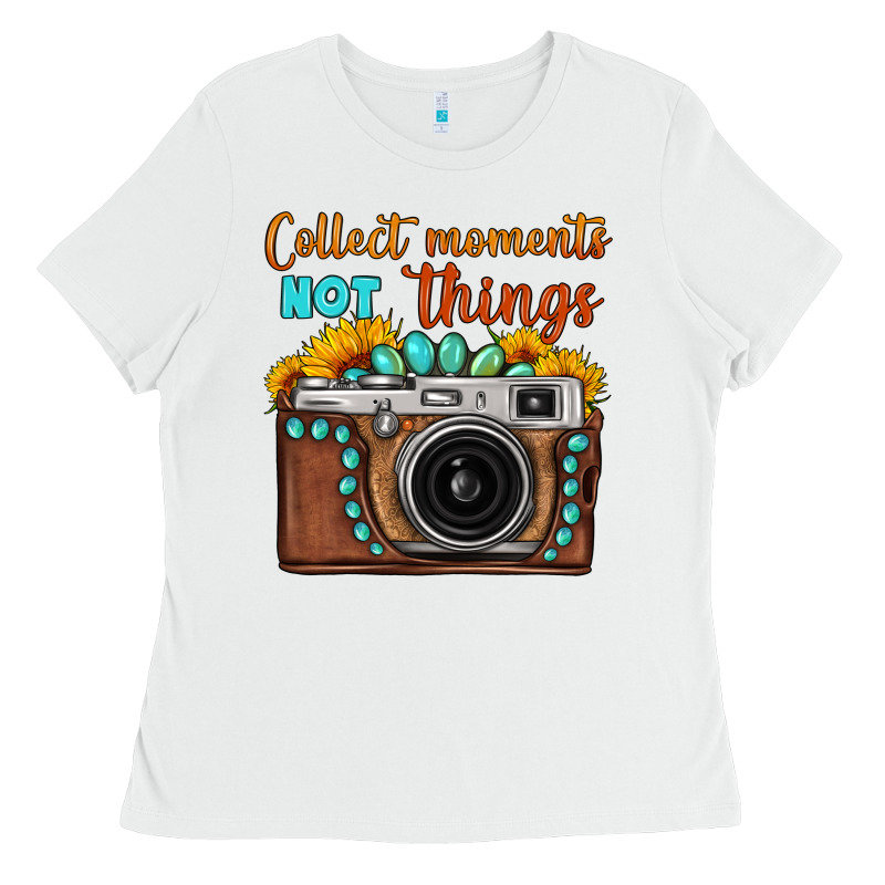 Collect Moments Not Things Sunflower Gemstone Vintage Camera Ladies Tee by FaDigitalArtStudio | Teevron