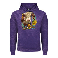Cloud Purple Hereford heifer with sunflower and leopard Vintage Hoodie - LillyAllenDesigns