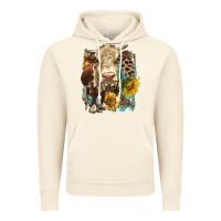 Vintage Artic Hereford heifer with sunflower and leopard Vintage Hoodie - LillyAllenDesigns