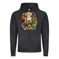 Vintage Black Hereford heifer with sunflower and leopard Vintage Hoodie - LillyAllenDesigns