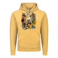 Hereford Heifer With Sunflower And Leopard Vintage Hoodie | Teevron
