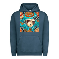 Pigment Midnight Navy dog coffee cups and food container with cowhide seamless pattern bbs Urban Hoodie - BundleAndBundleShop