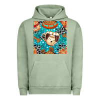 Pigment Oil Green dog coffee cups and food container with cowhide seamless pattern bbs Urban Hoodie - BundleAndBundleShop