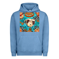 Pigment Pebble Blue dog coffee cups and food container with cowhide seamless pattern bbs Urban Hoodie - BundleAndBundleShop