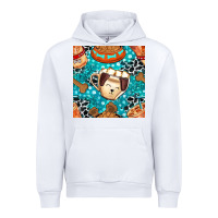 White dog coffee cups and food container with cowhide seamless pattern bbs Urban Hoodie - BundleAndBundleShop