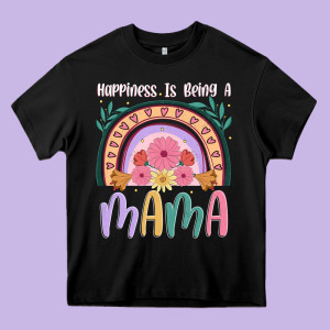 Happiness Is Being A Mama Heavy Core Tee Designed By Jahusdesignshop