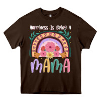 Chocolate Brown happiness is being a mama Heavy Core Tee - JahusDesignShop