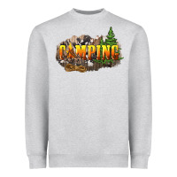 Heather Grey camping Heavyweight Sweatshirt - NancyCooperArtShop