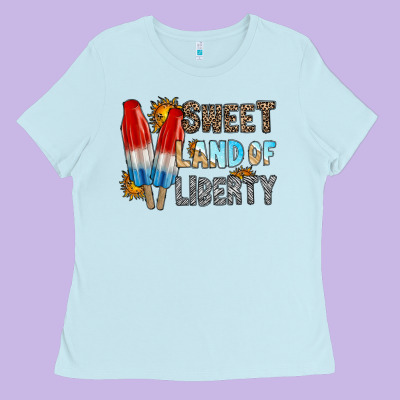 Sweet Land Of Liberty Ladies Tee Designed By Racoondesign