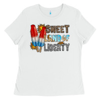 White sweet land of liberty Ladies Tee - RacoonDesign