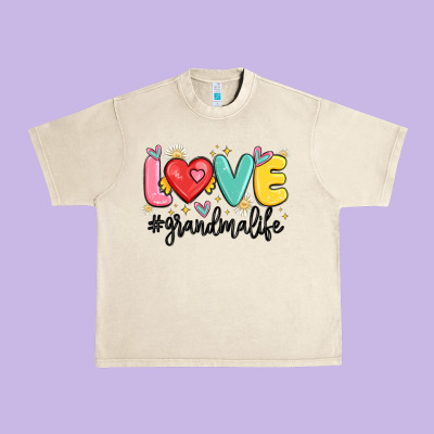 Love Grandma Life Urban Heavy Tee Designed By Maliassmallbusiness