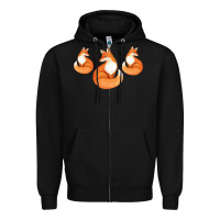 Three Little Foxes In Fox Family I Gift Zipper Hoodie | Teevron