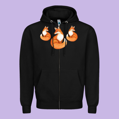 Three Little Foxes In Fox Family I Gift Zipper Hoodie Designed By Bettercallsaul