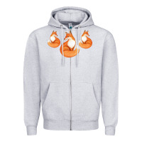 Heather Grey Three Little Foxes IN Fox Family I Gift Zipper Hoodie - Bettercallsaul