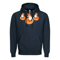 Navy Three Little Foxes IN Fox Family I Gift Zipper Hoodie - Bettercallsaul