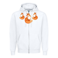 White Three Little Foxes IN Fox Family I Gift Zipper Hoodie - Bettercallsaul