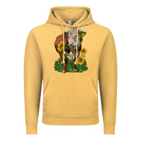 Vintage Mustard hereford bull with sunflowers Vintage Hoodie - LillyAllenDesigns