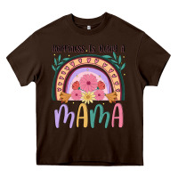 Chocolate Brown happiness is being a mama Heavy Core Tee - JahusDesignShop