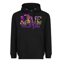 Black Love Mardi Gras with gnome Heavyweight Hoodie - HowdyJamesFarm
