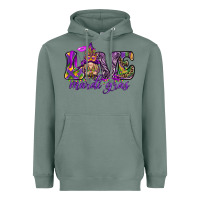 Sage Love Mardi Gras with gnome Heavyweight Hoodie - HowdyJamesFarm