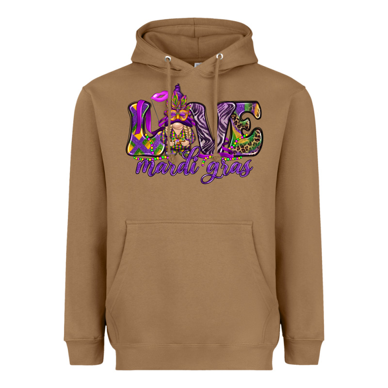 Love Mardi Gras With Gnome Heavyweight Hoodie by HowdyJamesFarm | Teevron