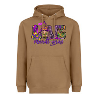 Toasted Coconut Love Mardi Gras with gnome Heavyweight Hoodie - HowdyJamesFarm