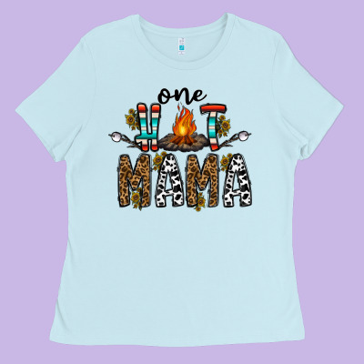 One Hot Mama Ladies Tee Designed By Cowhidedigitalart