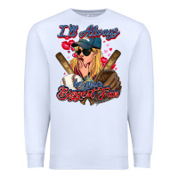 White I'll always be your biggest fan Baseball Premium Sweatshirt - HowdyJamesFarm