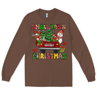 Chestnut Christmas Santa and reindeer truck Long Sleeve Tee - MaliasSmallBusiness