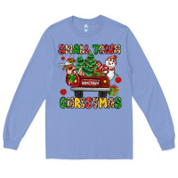 Colony Blue Christmas Santa and reindeer truck Long Sleeve Tee - MaliasSmallBusiness